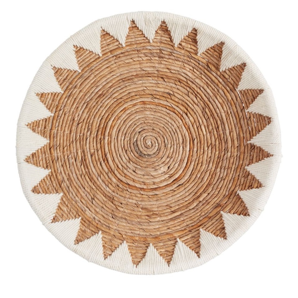 Round Woven Placemat with Sunburst Design